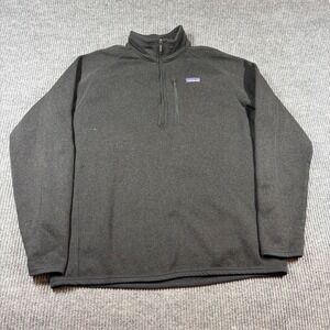 Patagonia Sweater Men's XL Better Sweater 1/4 Zip Pullover Black Fleece Jacket